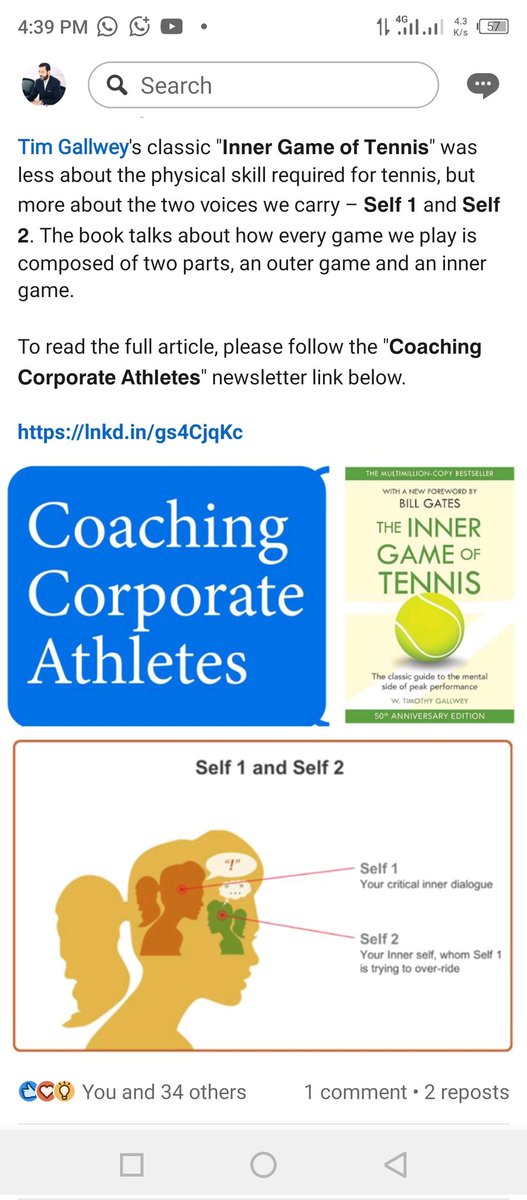 Shahzad_Khan09's tweet image. The Inner Game of Tennis
#coaching #performance #performanceoptimization #organization #potential