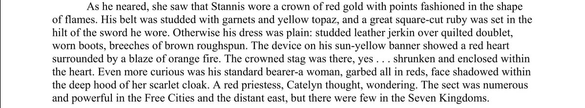 #ASOIAF #ACOK I don't remember seeing Stannis wear his crown in the show. This reminds me of Dany's one, which I've seen in fanart, but hasn't popped up in the books for me yet. Crazy they didn't have that in the show too.