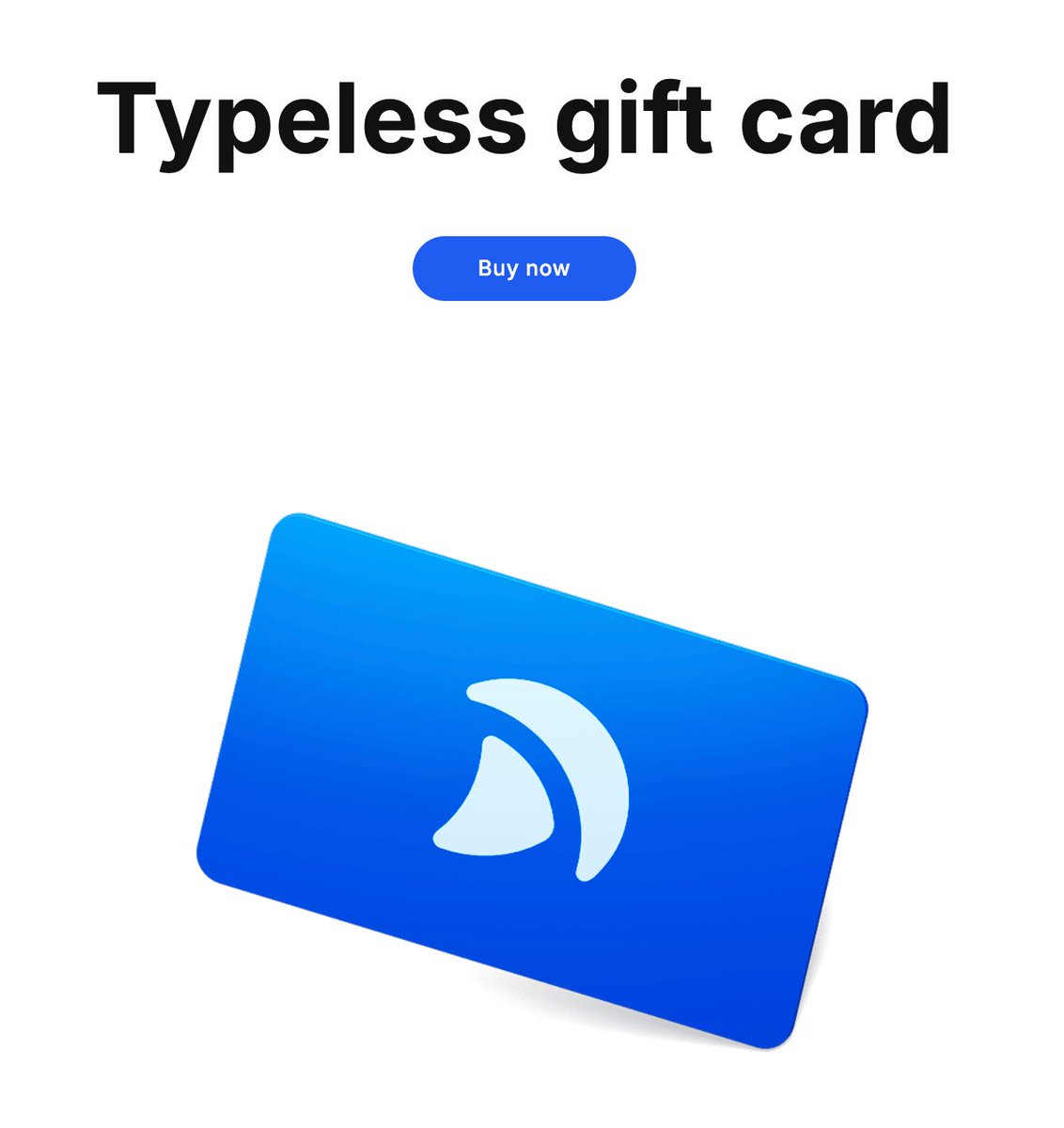 info_with_ai's tweet image. The best gift isn’t things — it’s time. ⏳

You can’t gift someone more hours in a day.

but you can gift them Typeless Pro.

Save them a full day every week.

🎁 Introducing the Typeless Gift Card

Now available at typeless.com/gift-card/buy