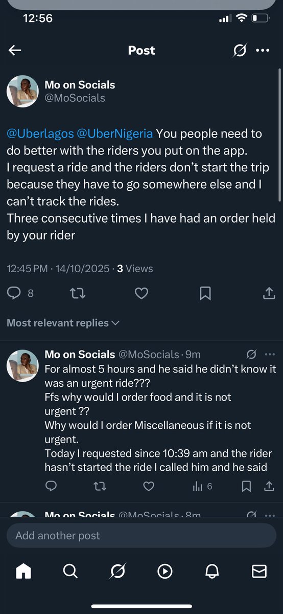 MoSocials's tweet photo. @NigeriaStories @UberLagos @Uber @Uber_Support I need my package https://t.co/2QlwtBOdUo