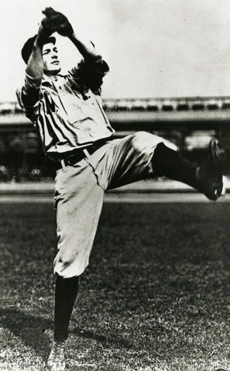 Christy Mathewson threw his third shutout of the 1905 World Series to give the New York Giants the World Championship in five games, October 14, 1905. Mathewson started and won Game 1, Game 3, and Game 5, each time shutting out the Athletics. Over a span of just six days, he