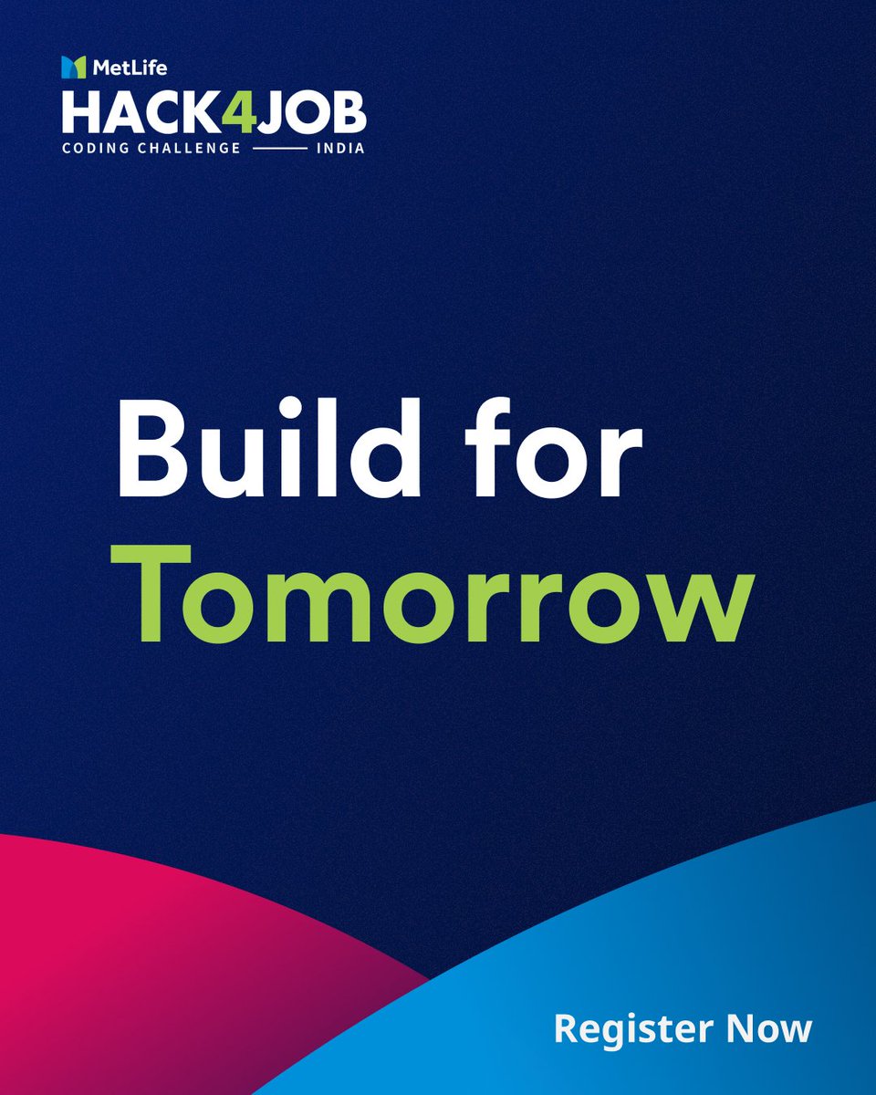 hack2skill's tweet image. If you haven’t registered for MetLife’s Pune #Hack4JobIndia 2025 event, this is your last chance! Don’t miss the opportunity to solve real-world tech challenges & compete to win prizes―some attendees may even secure an interview with MetLife!
Register now: hackathon.apac.metlife.com/home?utm_sourc…