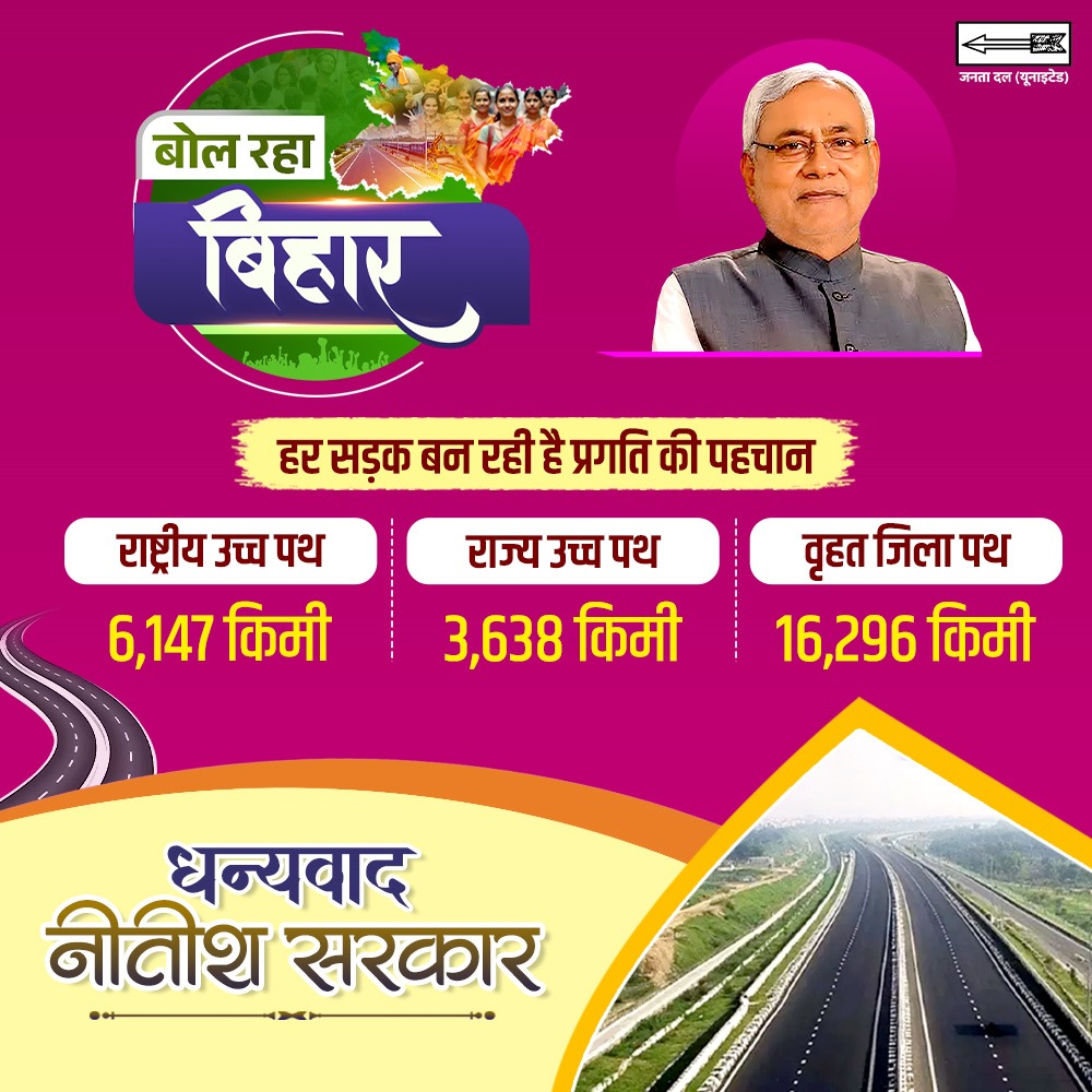 मिट्टी के रास्तों से निकलकर, अब चमकती सड़कें हैं बिहार की पहचान।

#Bihar #NitishKumar #CMBiharNitishKumar
#25Se30FirSeNitish