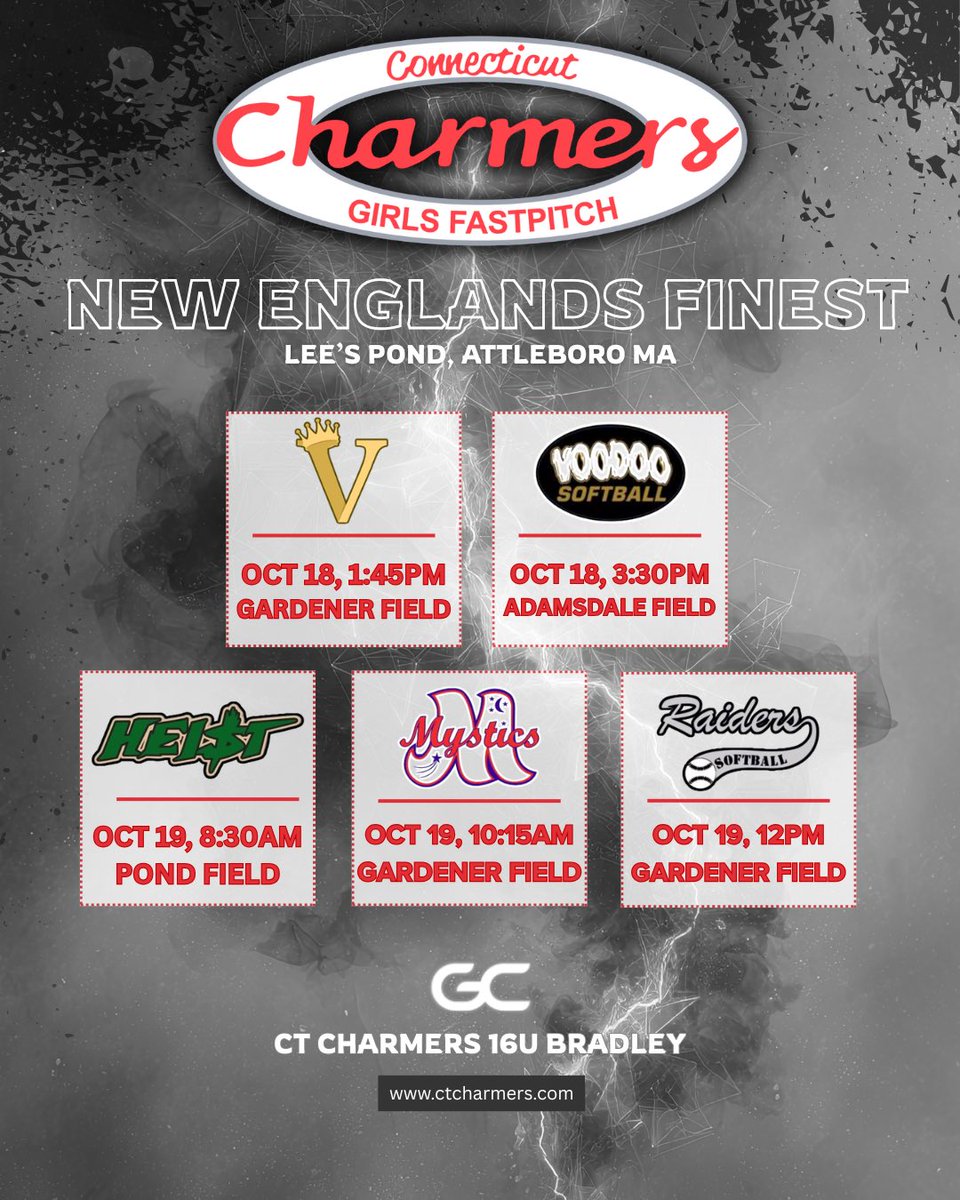 SCHEDULE DROP!!!! Come out and support me and my girls this weekend in MA!! 💣💣
<a href="/SBRRetweets/">Softball Recruiting Reposts</a> <a href="/Softball_Home/">Softball Home🥎</a> <a href="/ExtraInningSB/">EXTRA INNING SOFTBALL</a> <a href="/SoftballHome/">Softball Home</a> <a href="/coachbradley81/">Jay Bradley</a> 
<a href="/CoachRuss3/">Russ Senerchia</a> <a href="/CharmerSoftball/">Connecticut Charmers</a>
