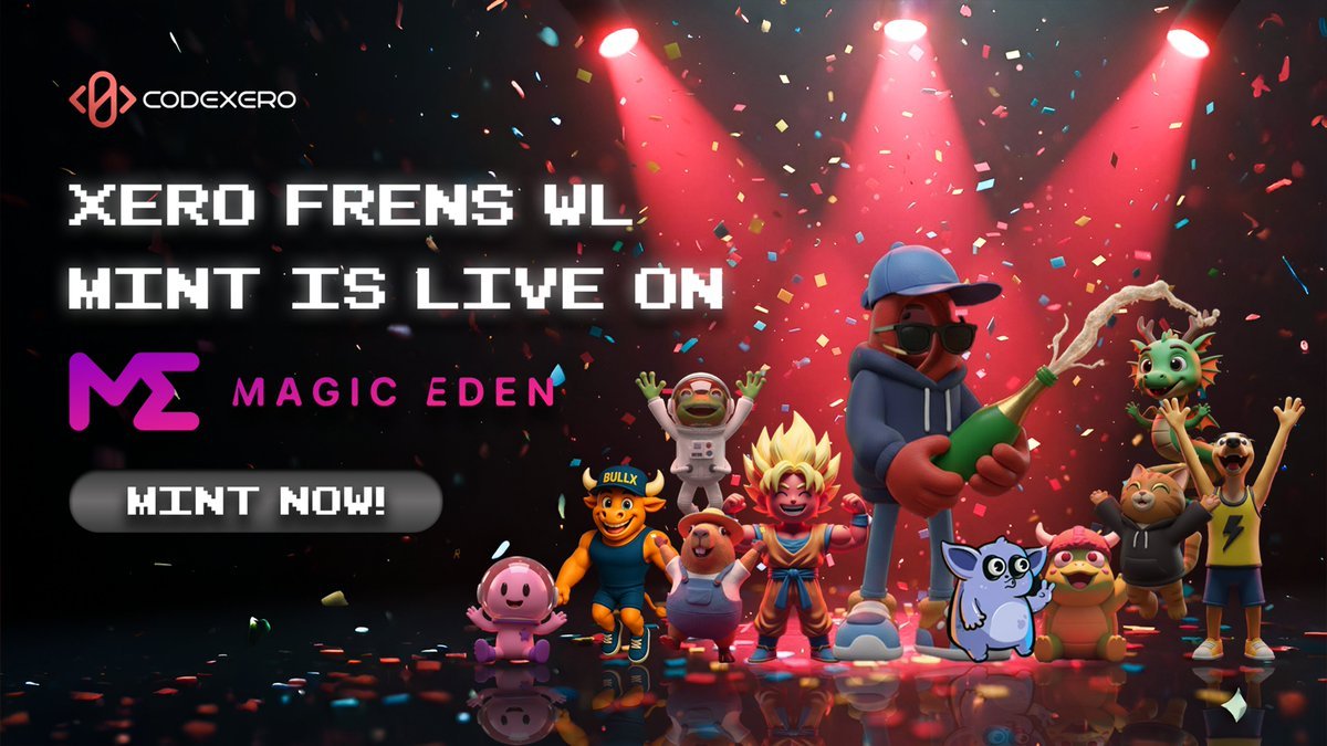 The wait is over!

Xero frens WL FCFS FREE MINT is live on <a href="/MagicEden/">Magic Eden 🪄</a>
Price: FREE
Claim Period: 72 hours
Supply: 5555
Network: <a href="/SeiNetwork/">Sei</a>
Per wallet claim: 5 NFTs (max)

Lets cook trenches on $SEI

Xero Frens would be 100% community owned and Xero insiders

Snapshot was for