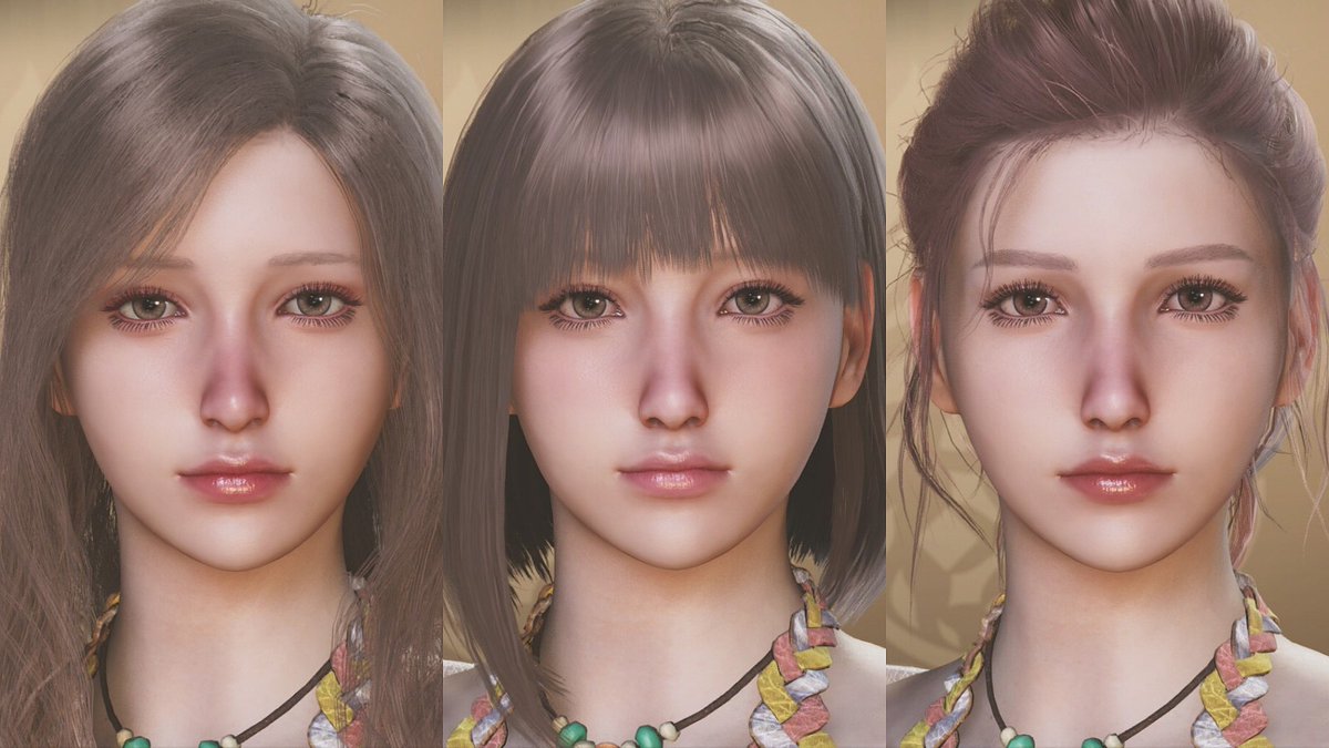 picota_MH's tweet photo. 【アジア風キャラメイク】
いつもよりリアル寄りのキャラを作ってみたくて挑戦。
お顔を見過ぎて「リアルってどんなだったっけ？」ってなりつつ…とりあえず試作3点です

#モンハンワイルズ
#ワイルズキャラクリ
#キャラメイク https://t.co/ohsTZNchF3