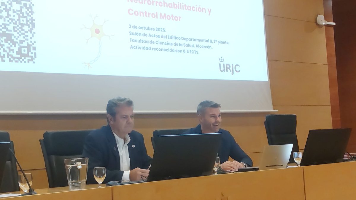 URJCFCS's tweet photo. Más de 100 asistentes se reunieron en las XI Jornadas de #Neurorrehabilitación y #ControlMotor. Un evento multidisciplinar con ponencias en neurología, fisioterapia, y más, explorando avances médicos y tecnológicos. ¿Participaste? ¡Comparte tu experiencia! https://t.co/MRjsSIoCvA
