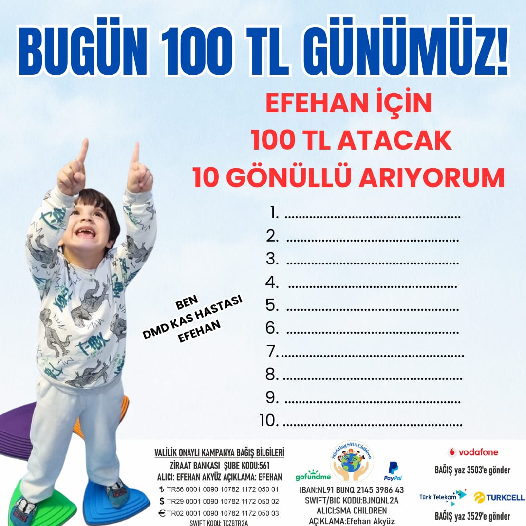 Tek çare elevidys. Sizlerin destekleri ile Efehan ilacına kavuşacak.