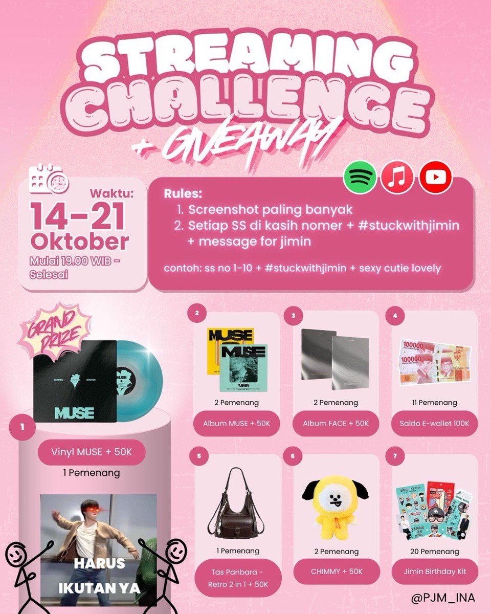 PJM_INA's tweet image. WE ARE HERE!
LET'S GOOO TEAM "FILTER"💃❤️🔥
🎯 5K STREAMING SS
⏰ NOW - 21 Oktober
AYO DROP SCREENSHOT STREAMING KALIAN SEBANYAK-BANYAKNYA!😍👇🏻
I’M YOUR FILTER
JIMTOBER STREAMING CHALLENGE
#TeamFilterEra
#StuckWithJimin
— Playlist Team Next Tweet —