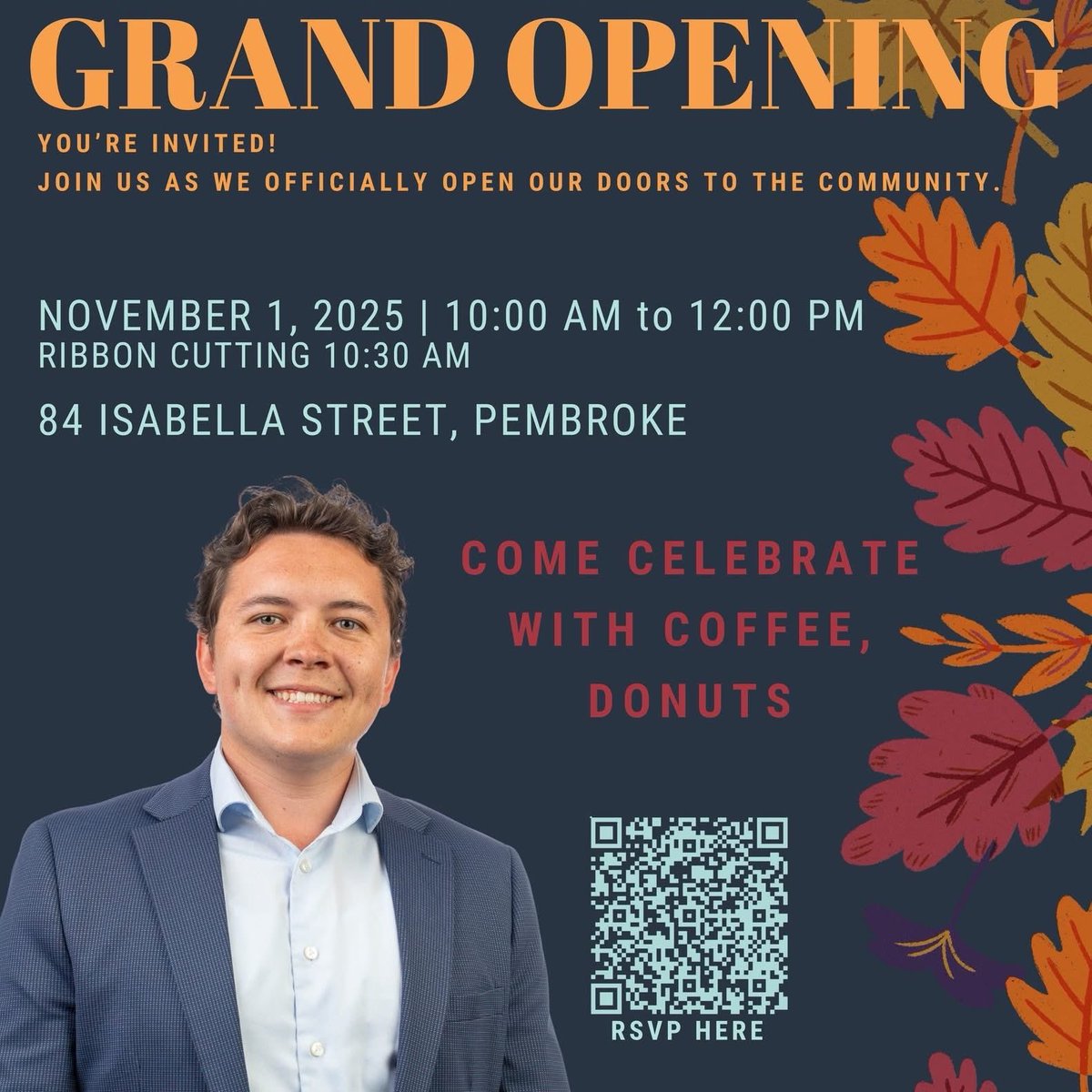 We hope that you can join us for our office grand opening on Saturday November 1st at 10am.

You can RSVP for free here: eventbrite.ca/e/mpp-billy-de…
