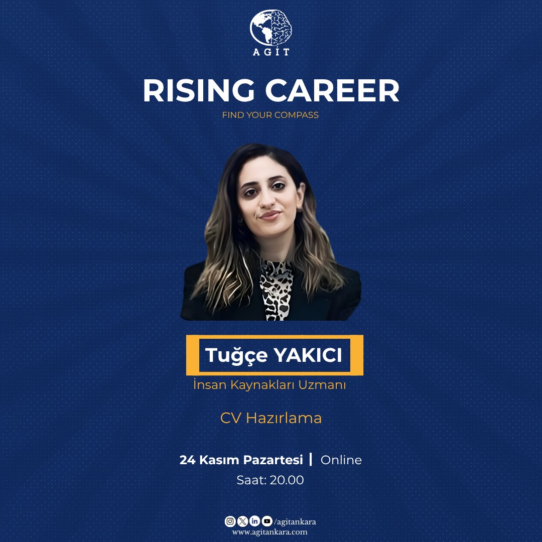 Rising Career sonuncusuyla karşınızda!

İnsan Kaynakları Uzmanı Tuğçe Yakıcı Rising Career'in sonuncu gününde bizlerle olacak.

#agit #risingcareer #findyourcompass #girişimcilik #ankaraüniversitesi #agitliolmakayrıcalıktır