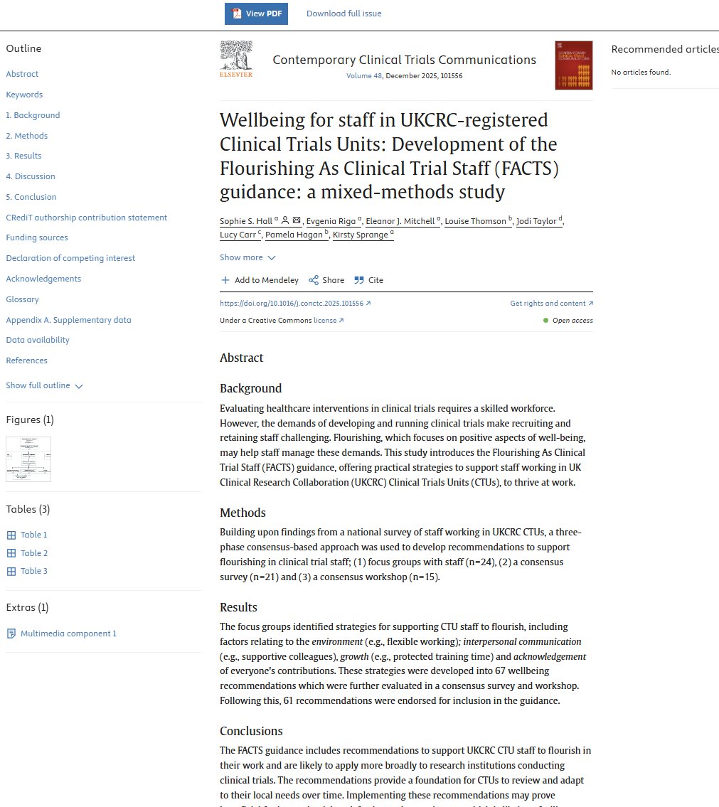 FACTS Study - Flourishing as Clinical Trial Staff tweet media
