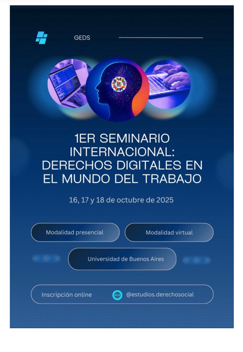 El viernes a las 15 hs voy a estar participando de una charla sobre dispositivos digitales en el ámbito laboral. Es en la UBA y la modalidad es híbrida por lo que pueden anotarse en la dirección 👇🏼 y participar
