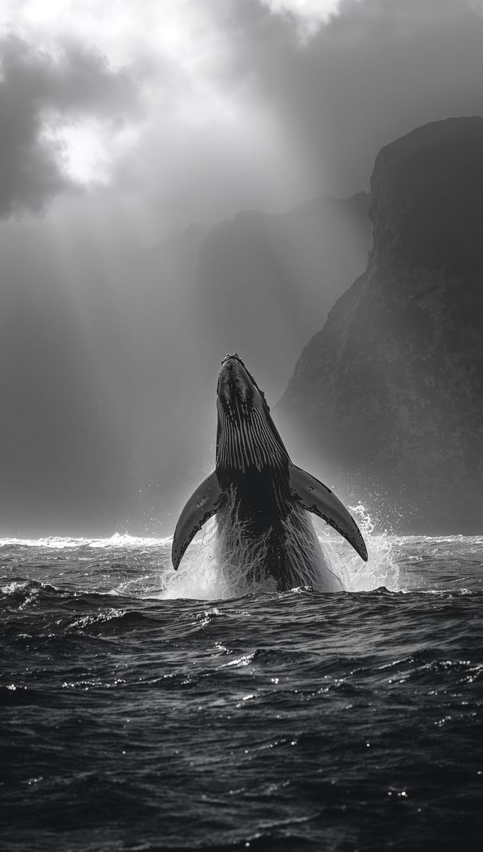 LakesFurniture's tweet photo. Humpback Whale Breaching Art Print: Black and White Ocean Wildlife (Digital Download) https://t.co/uk75GLaTeU #gifts #giftforgeek #aiart #lakedistrict #aiwallart #mugdesign #aiprints #tshirtdesign #walldecor #greetingscards #AiImages https://t.co/OYJIpIldp1
