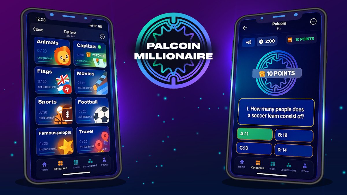PalcoinVentures's tweet image. No NFTs. No P2W.
Just quizzes, points, and real $PALCOIN rewards.
🚨 Coming soon to Telegram.
Are you ready for the smartest GameFi ever?