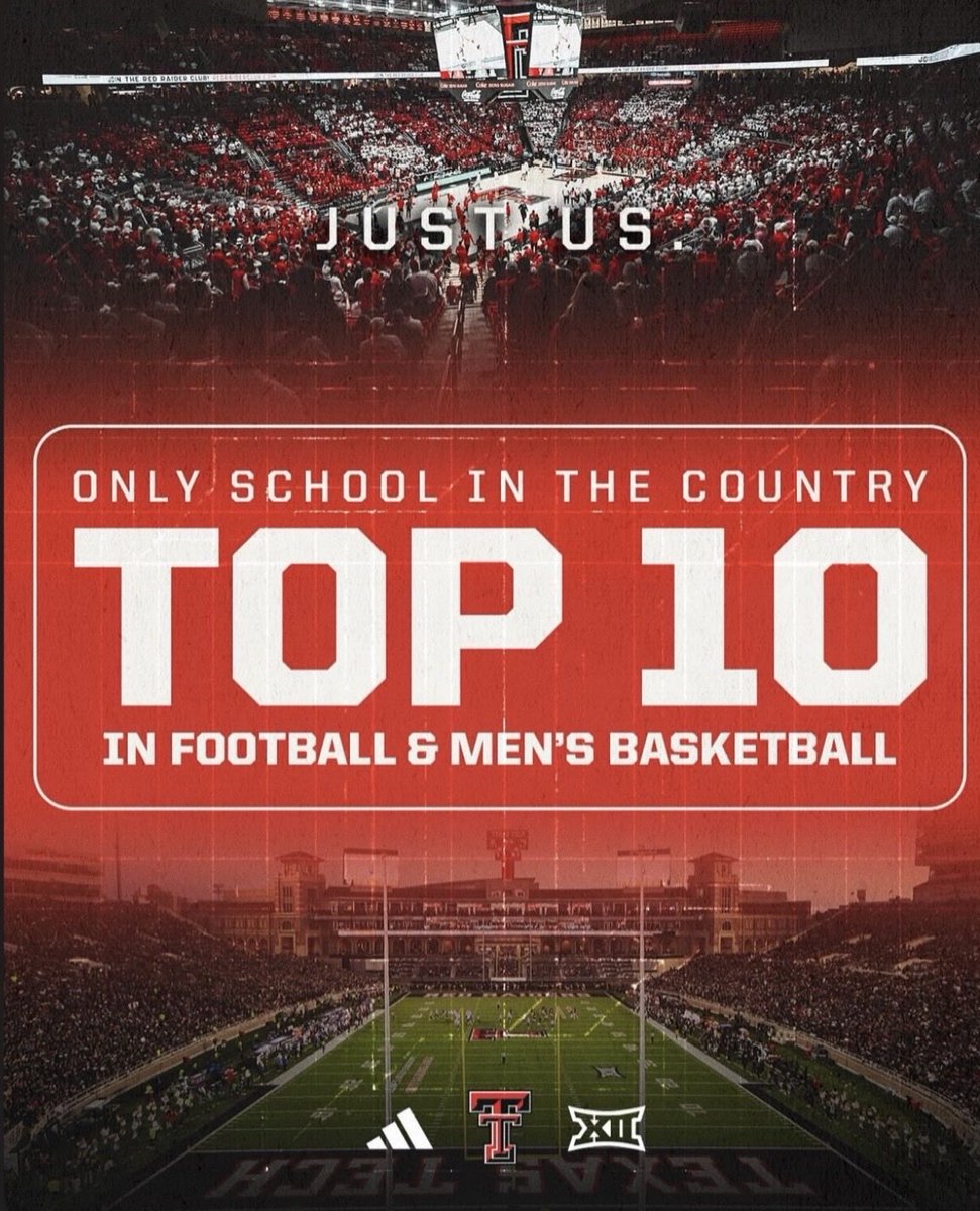 Cody Campbell (@codyc64) on Twitter photo <a href="/TexasTech/">Texas Tech University</a> is the ONLY university in the country that is Top 10 in both Football and Men’s Basketball.
We have done (and will continue to do!) transformational things. We will continue to build this national brand. It will be a battle, but we are here for it! Whatever it <a href="/TexasTech/">Texas Tech University</a> is the ONLY university in the country that is Top 10 in both Football and Men’s Basketball.
We have done (and will continue to do!) transformational things. We will continue to build this national brand. It will be a battle, but we are here for it! Whatever it
