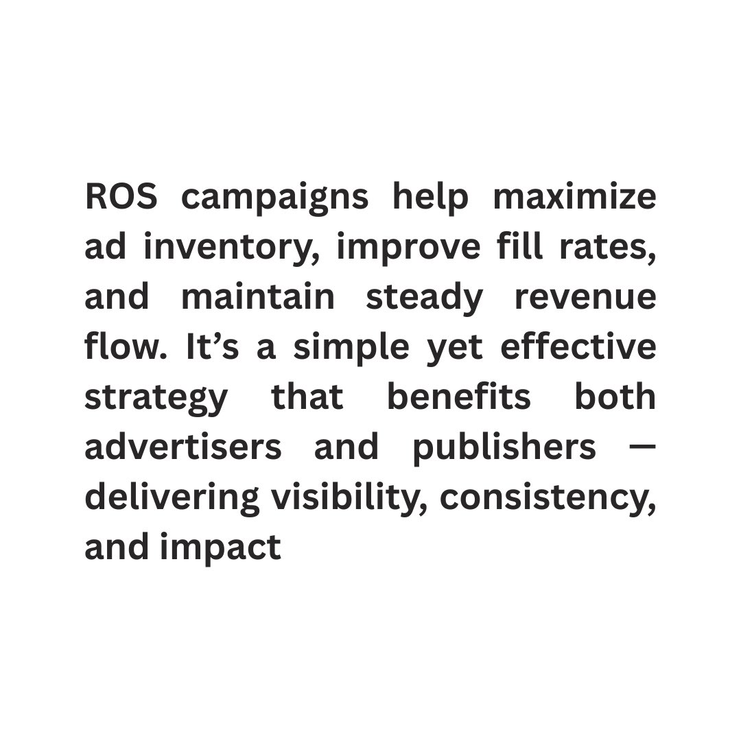 Uswa_Ads's tweet photo. 📘 Term of the Day: Run on Site (ROS)

#DigitalAdvertising #AdTech #GoogleAdManager #PublisherGrowth #OnlineMarketing #ProgrammaticAds #AdOperations #ROS #googleads https://t.co/PtPkj8LnIq