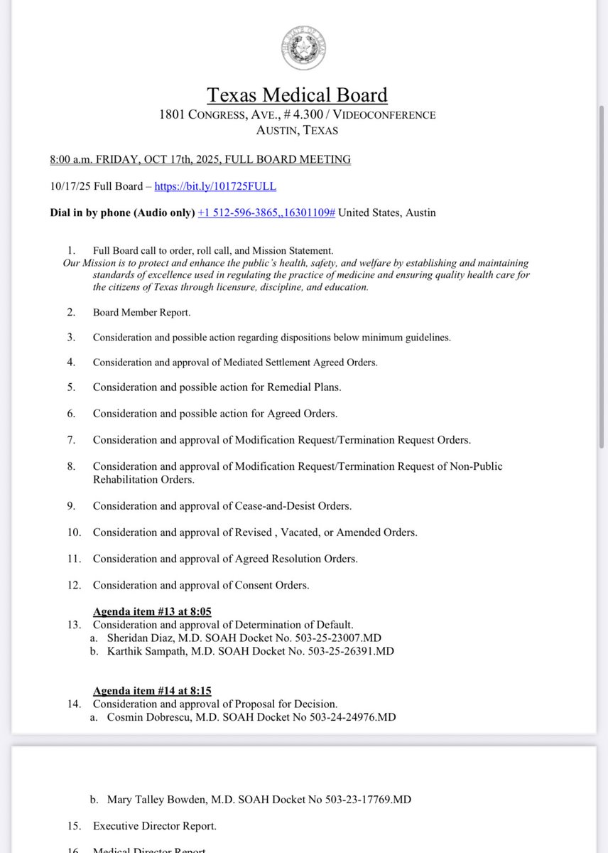 Texas Medical Board will publicly reprimand me this Friday at 8:15am CST.  

Link to watch:

teams.microsoft.com/dl/launcher/la…