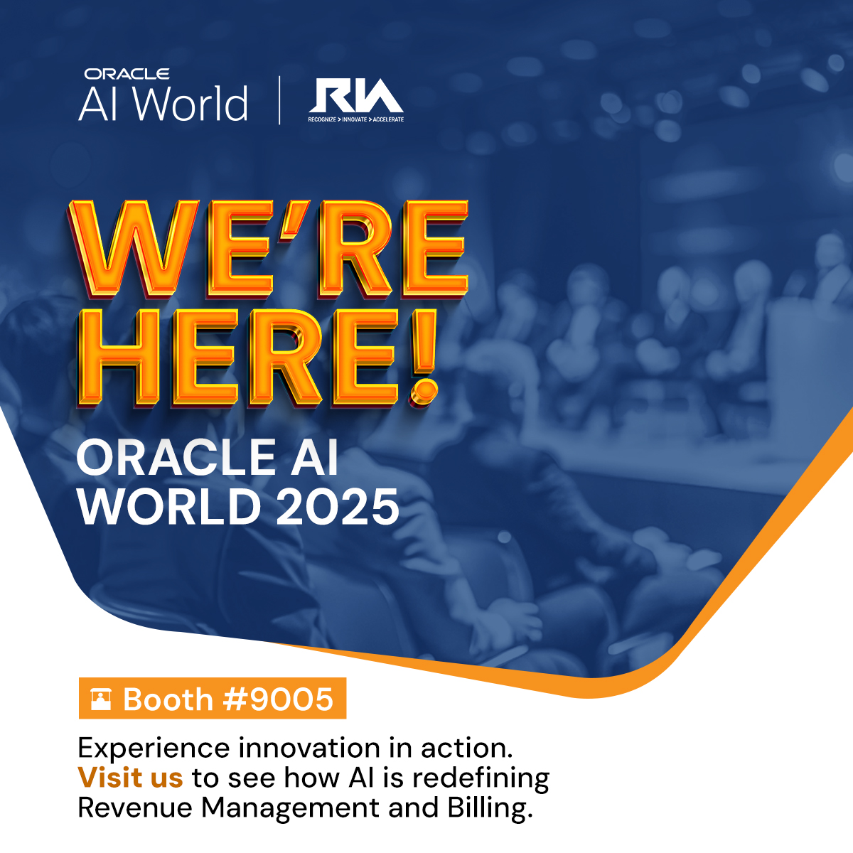 riaadvisory's tweet image. We are LIVE at #OracleAIWorld2025 in Las Vegas!

Join us at Booth #9005 to see how AI is transforming Revenue Management &amp;amp; Billing, making every process smarter, faster, and more connected.

Let’s talk innovation in action. 

@OracleAIWorld