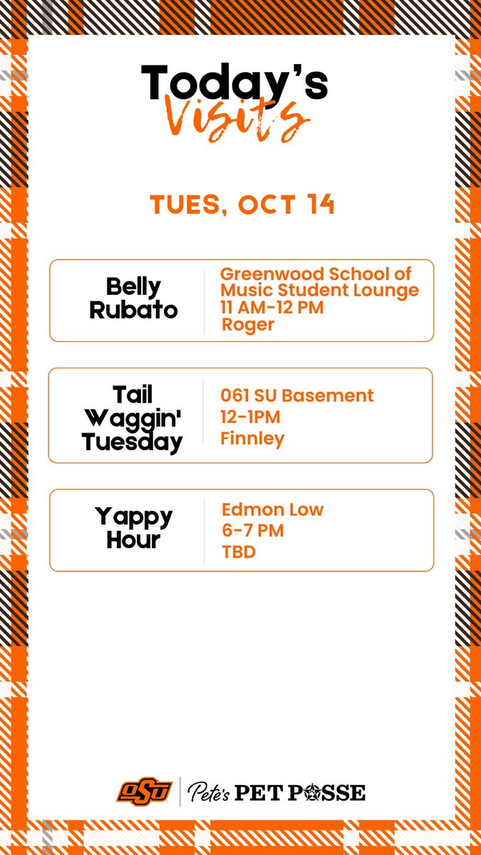 Today's Visits.  10.14.25

#okstate #pettherapy