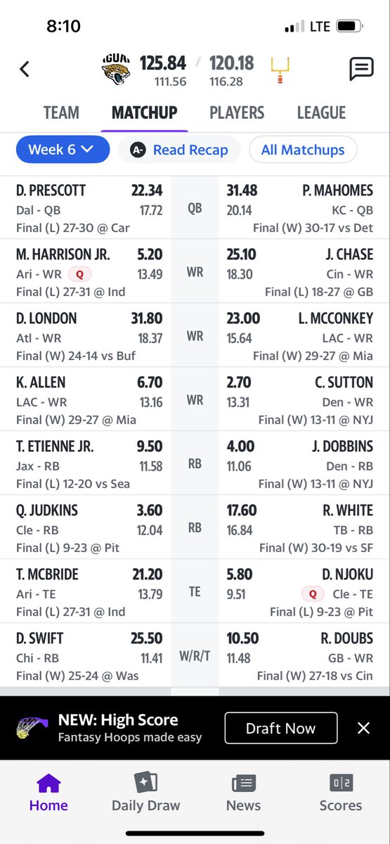 StillmanJay's tweet photo. @JeffRatcliffe I had a 10% chance to win going into last night and rolled out London and Swift for the win! https://t.co/3Xq5jYPNBG
