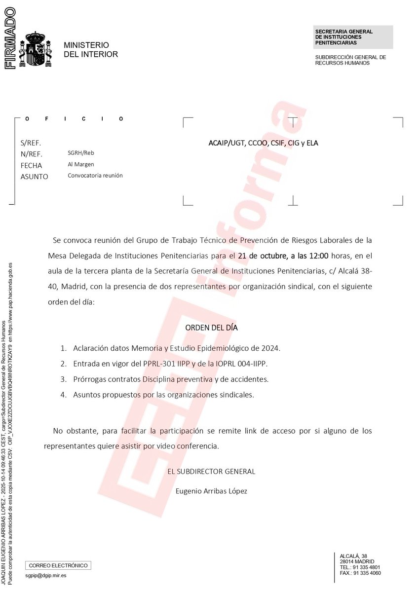 CCOO_Prisiones (@ccoo_prisiones) on Twitter photo 🔴 GT PREVENCIÓN RIESGOS LABORALES 
21 de octubre a las 12 h
#sosprisiones
<a href="/sae_fsc_ccoo/">SAE FSC-CCOO</a> 
<a href="/FSCdeCCOO/">FSC-CCOO</a> 🔴 GT PREVENCIÓN RIESGOS LABORALES 
21 de octubre a las 12 h
#sosprisiones
<a href="/sae_fsc_ccoo/">SAE FSC-CCOO</a> 
<a href="/FSCdeCCOO/">FSC-CCOO</a>