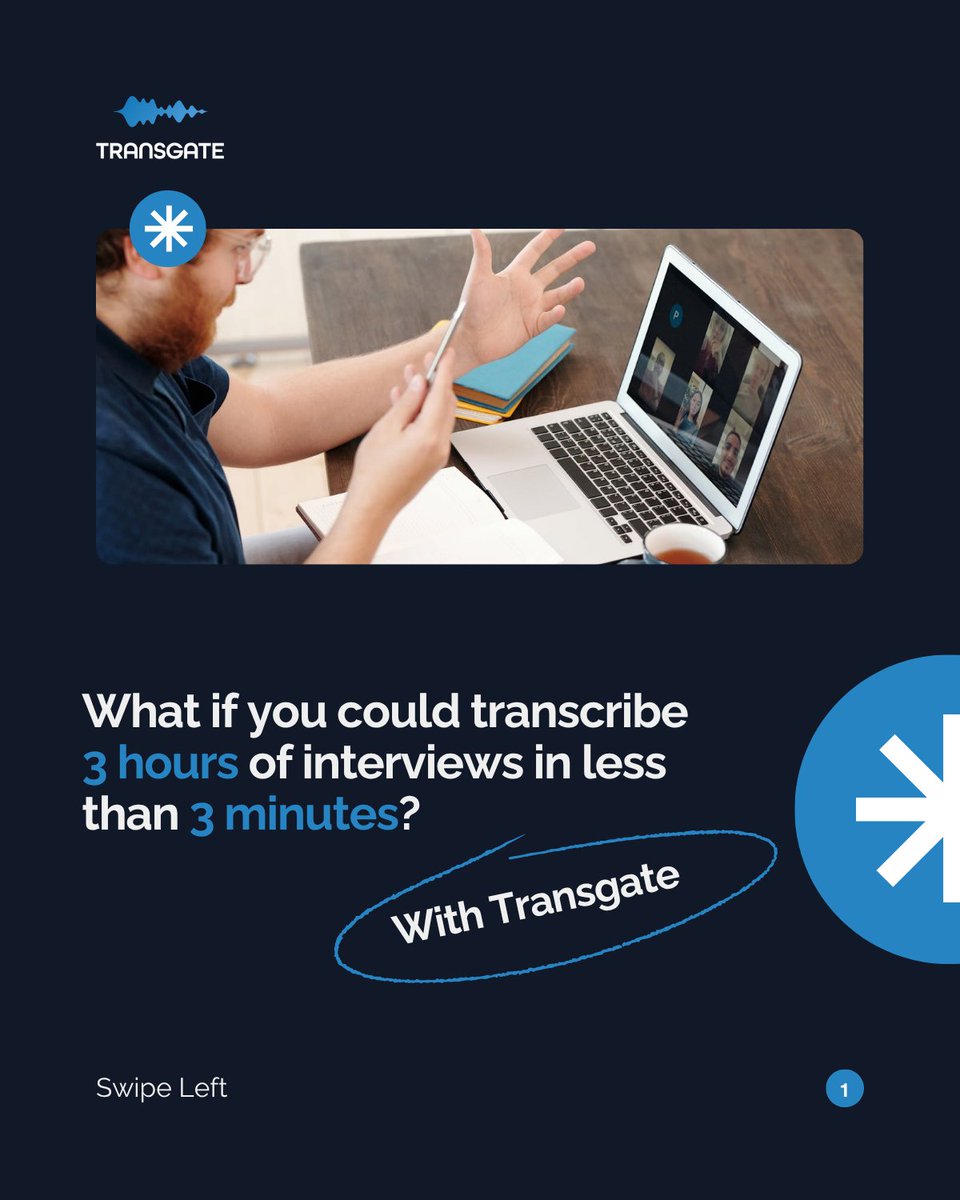 TransgateAI's tweet image. With Transgate.ai, you can transcribe interviews, focus groups, and lectures.

Generate instant summaries and key highlights, and chat with your transcripts.

🚀 Pay only for what you use, no subscription, no commitment.

✨#researchtools #aitranscription #speechtotext
