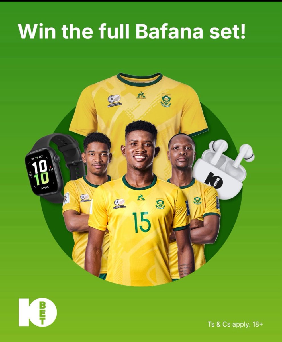 Think you can predict the score between Bafana vs Rwanda? I say 2-0 Bafana is taking it! #BafanaMegaways go to 10bet.co.za for Bafana Megaways and win big #Ad z.humanz.ai/bafanabafana/1…