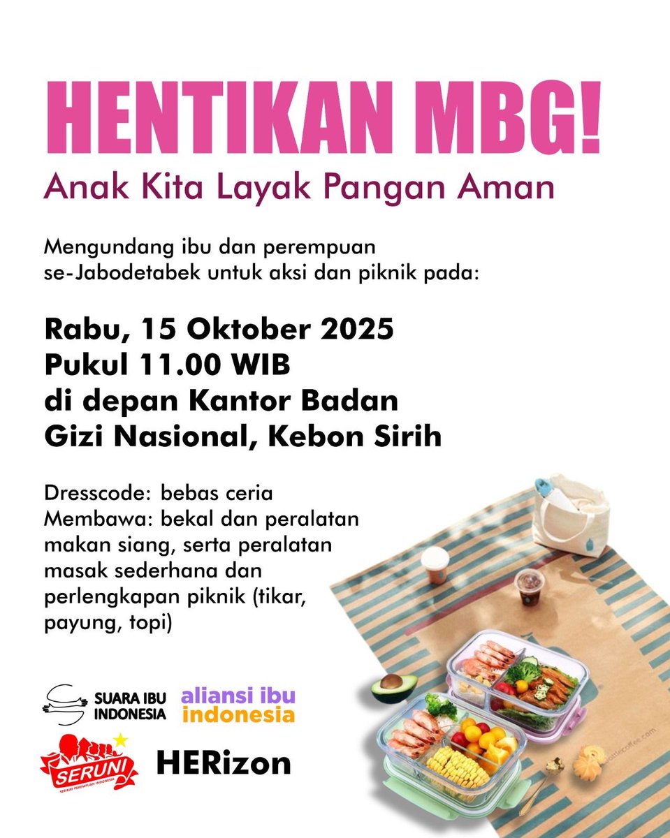 Suara Ibu Indonesia. Semua IBU hanya ingin buah hatinya sehat jauh dari keracunan kecuali ibu-ibu termul dan mereka yang diuntungkan dari program bancakan ini