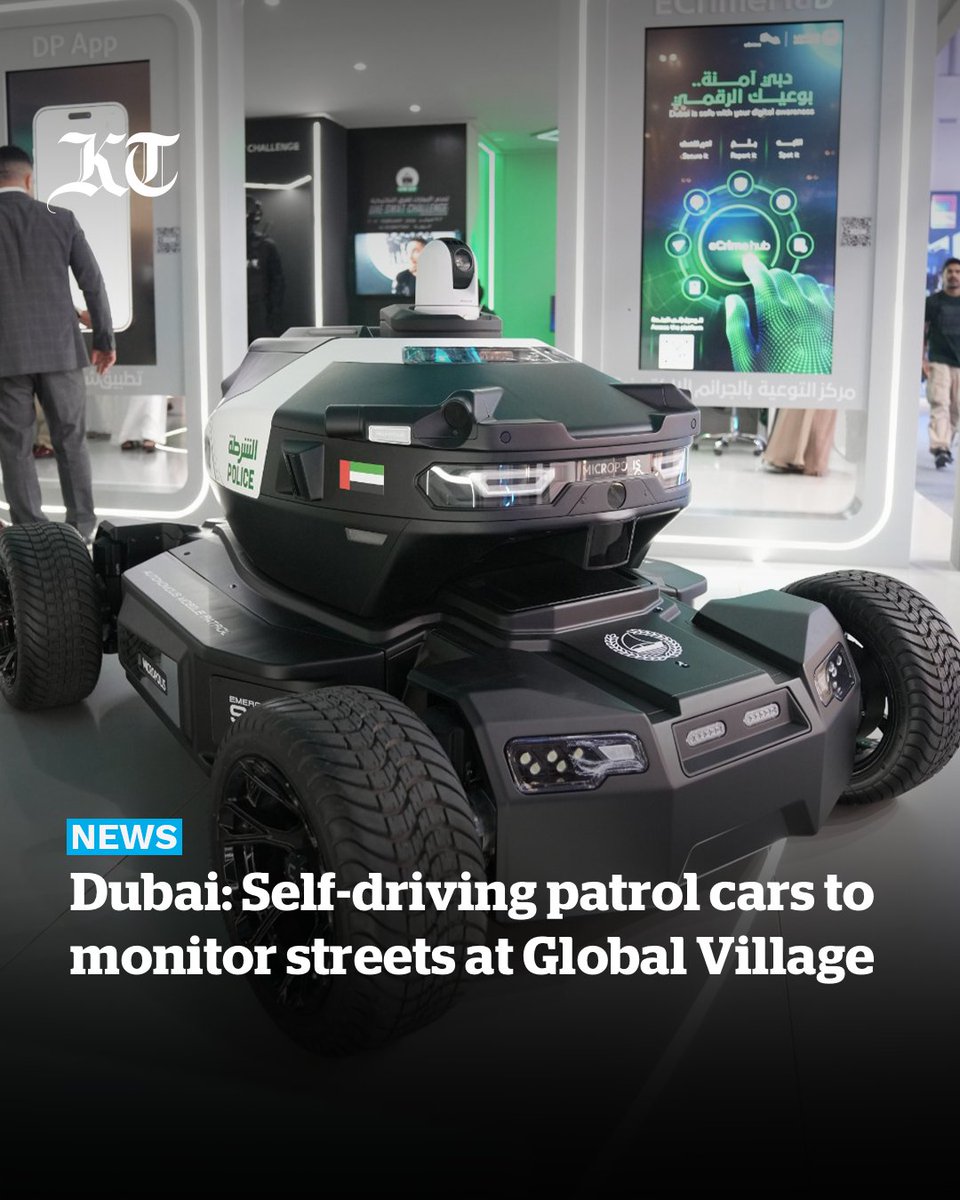 khaleejtimes's tweet image. Watch out for DPR 02!
Dubai Police’s latest high-tech recruit, an autonomous #robotic patrol, will be on duty at #GlobalVillage starting tomorrow, helping officers respond faster.
The announcement was made during a press conference at #GITEXGLOBAL2025 on Tuesday.…