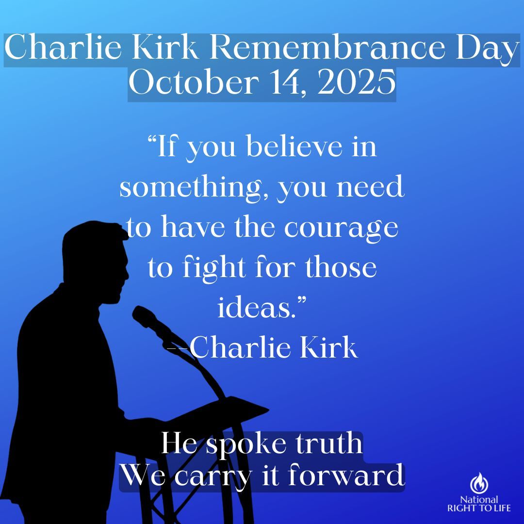 nrlc's tweet photo. Today we honor Charlie Kirk’s bold spirit and unwavering commitment to truth, faith, and freedom. His voice inspired a generation to stand with courage and live with purpose. We carry that mission forward with joy, gratitude, and hope. https://t.co/bj062xLbjI