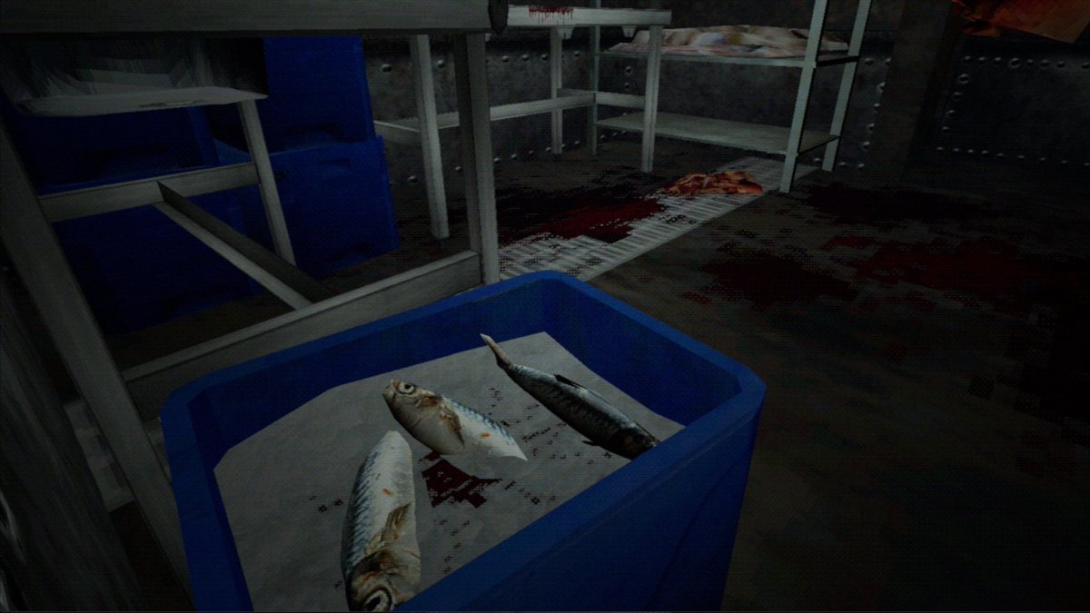 offthehookgames's tweet photo. Working on the 'fish processing room' for my multiplayer horror set at sea #thalassomania #ps1 #lowpoly #indiehorror #horrorgame #scarygames #halloween #thalassophobia #indiegame https://t.co/ov6Aj3Fm6z