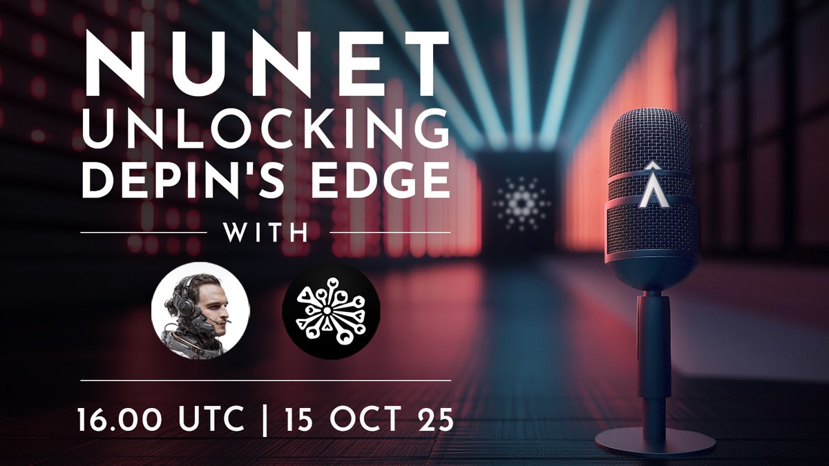 Join us this Wednesday Oct. 15th @ 16h UTC as we unpack NuNet's vision for a scalable DePIN network.

With Nunet's place in the SNET family and ASI alliance, it will play an important role in AI orchestration and decentralized compute sharing.

Don't miss this one, X space link👇