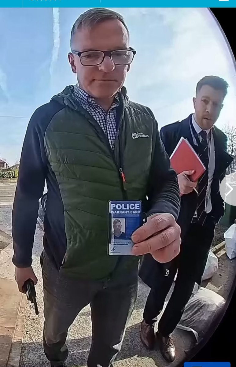 "Can you come with us please"

"We have evidence from social media that you were making fun of Keir Starmer while he was in Egypt".