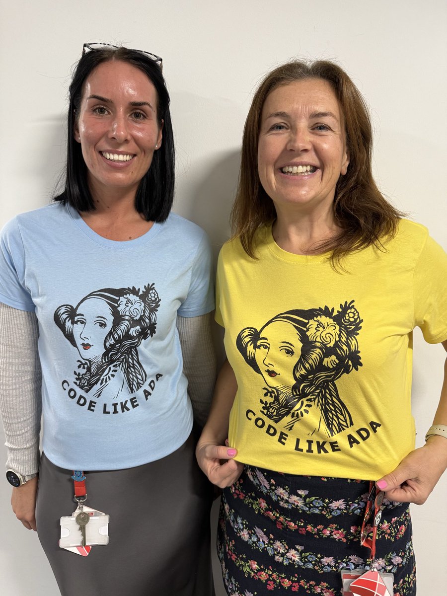 TASEComputing's tweet image. Computing teachers wearing our ‘Code Like Ada’ t shirts for Ada Lovelace day! 💻👕Wearing our passion proudly! Ada would totally approve! #ALD25 #CodeLikeAda