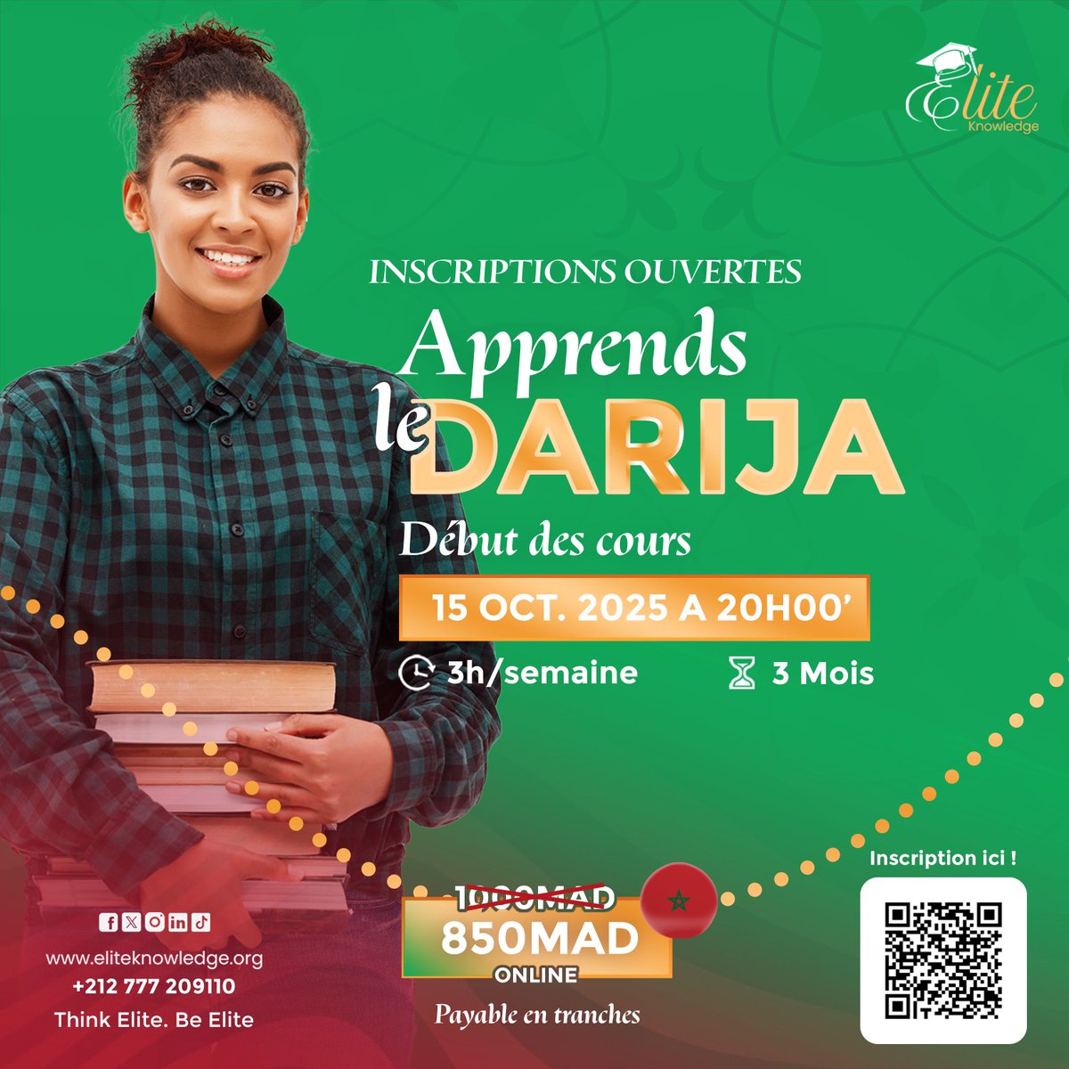 eliteknowledg's tweet image. 📌Excellente nouvelle - Waah, khabar mzyan !

Nothing more to say : Marhba bikoum 🇲🇦
On se dit à demain (le 15 Octobre) à 20h00’

Think Elite. Be Elite ✨
#eliteknowledge #elite #knowledge #learning #darija