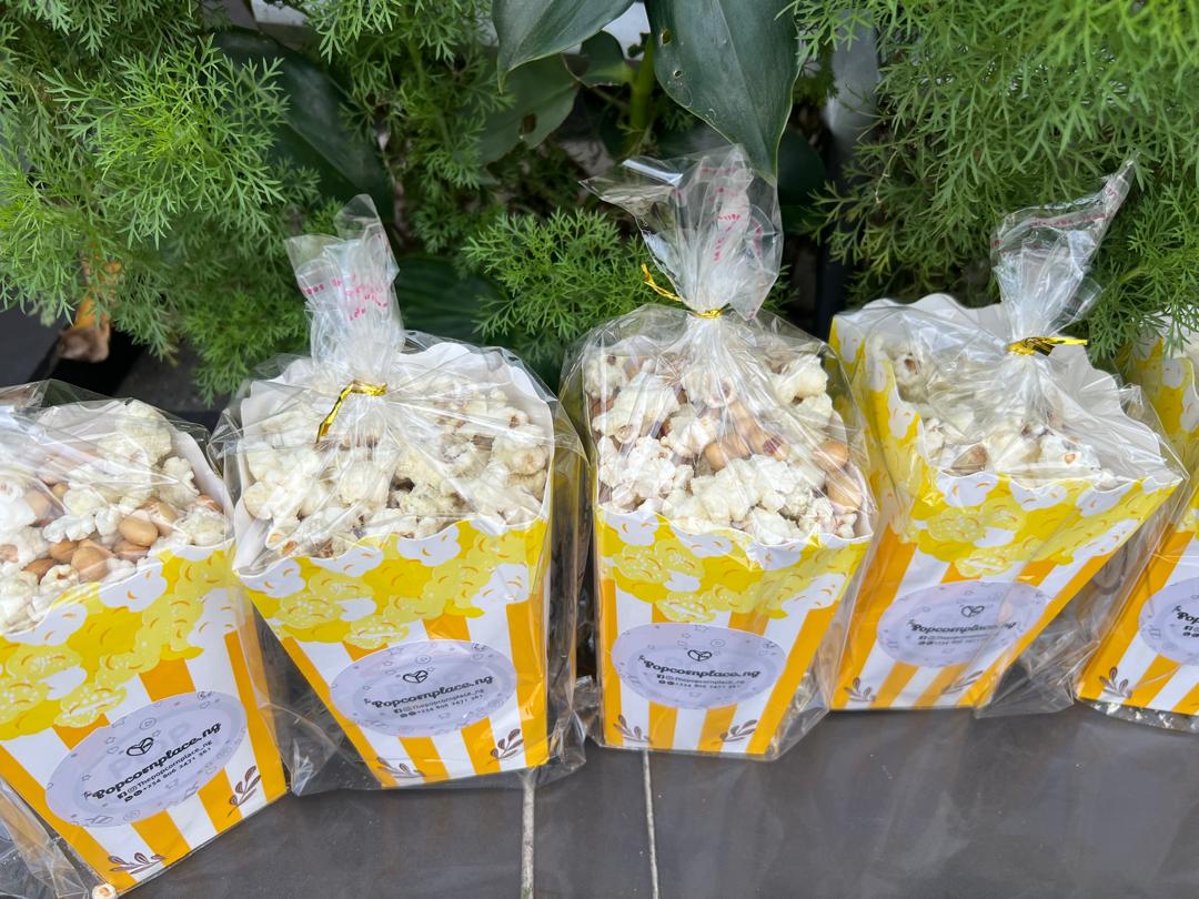 We make the best popcorn in Nigeria.
And for an affordable price of 1k per pack.
We cater to events too!

Currently in Port Harcourt, available to travel for events with bulk orders.
