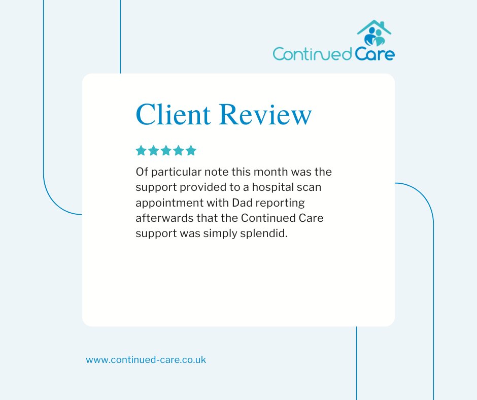 😊Another lovely review for us on the Homecare website.  All feedback we receive is shared with our fantastic team.

If you’d like to leave your own review, please follow the link –
homecare.co.uk/homecare/agenc…

#ElderlyCare #care #careteam #loveourteam #homecare #fivestarreveiw