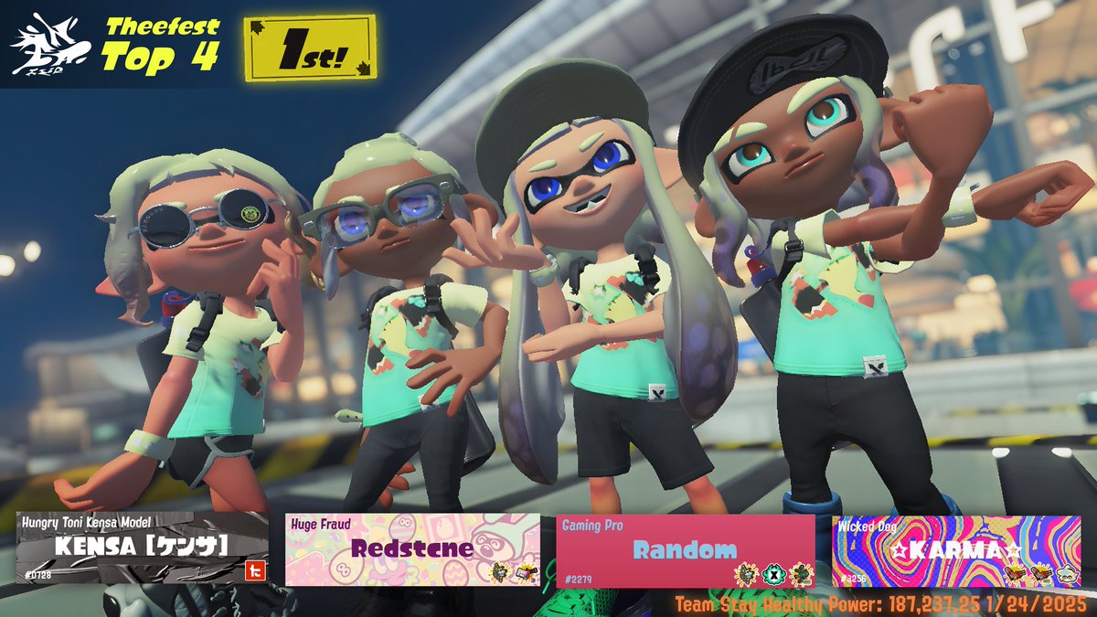 InkSlip2024's tweet image. Sit tight for this photoshoot! Everyone we have MVP pictures to deliver going back to the beginning of this year. Starting with our Frostyfest MVP pictures! ✨️ #Splatfest