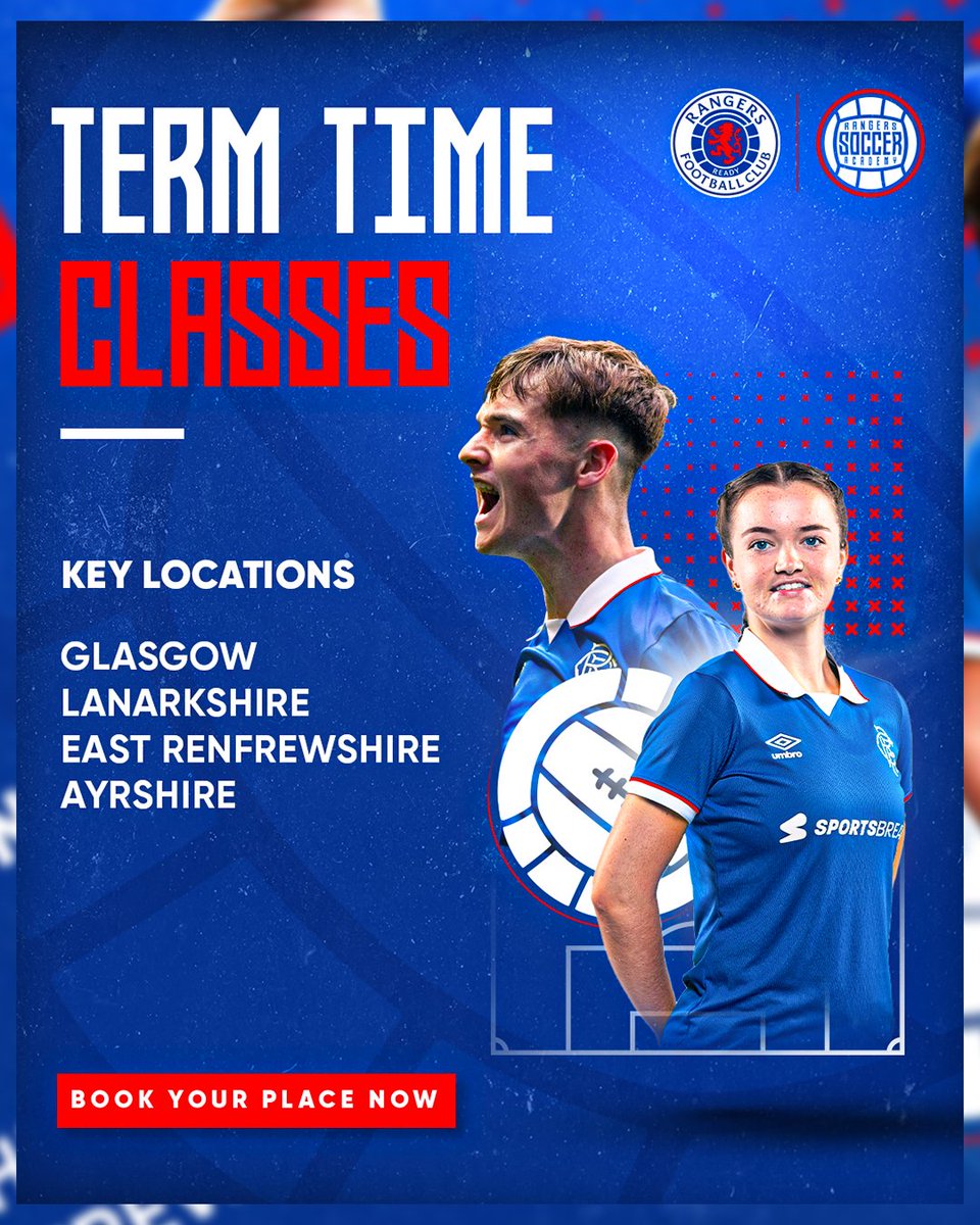 ⚽ Rangers Soccer Academy Term Time classes are back this Sunday, 19th October!

👉 All info &amp; bookings: tickets.rangers.co.uk/en-gb/categori…