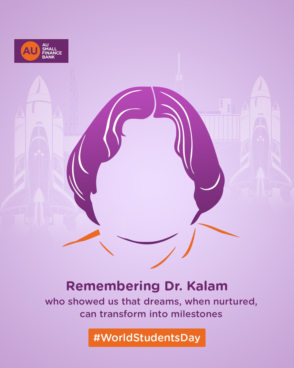 aubankindia's tweet image. On World Students’ Day, we celebrate the spirit of learning and the legacy of Dr. A.P.J. Abdul Kalam, who taught us that education and curiosity are the true engines of progress.

#APJAbdulKalam #WorldStudentsDay