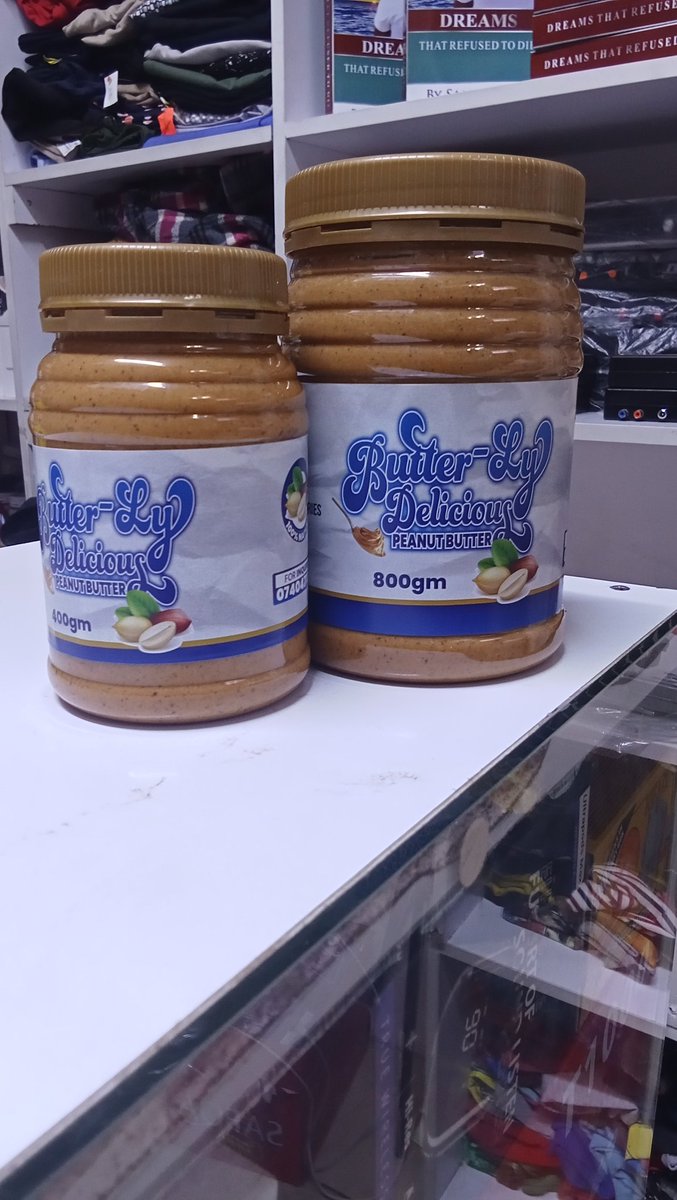 Good afternoon 
Butter-ly peanut butter iko kwa wingi 
Pitia hapo beba beba trade center uchukue moja
800grms ksh 500
400grms ksh 250
📍 Beba beba trade center 
Ground floor shop A08 
0740471283