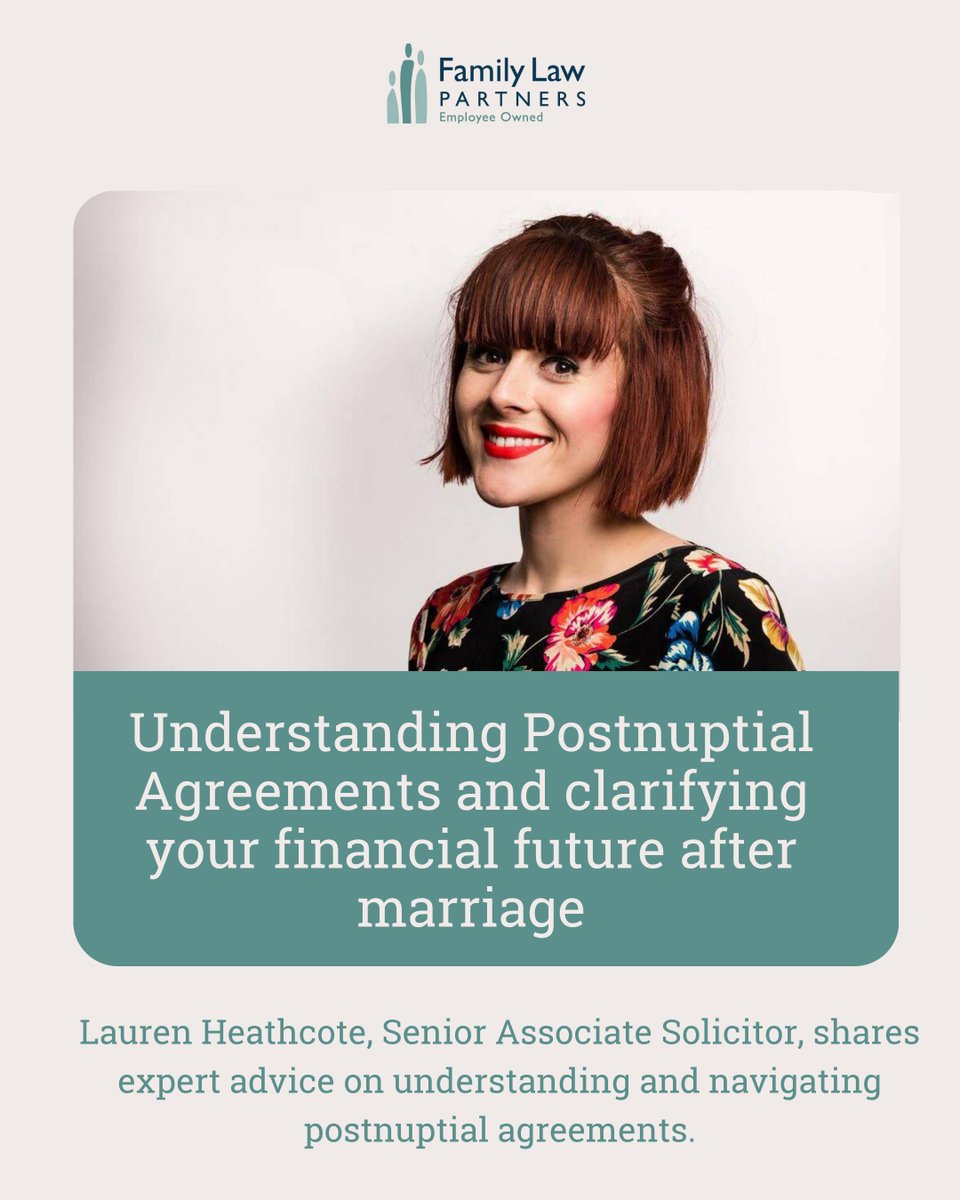 A postnup can bring clarity, fairness and peace of mind to financial arrangements after marriage.

In her first blog, Lauren Heathcote explains how postnups work and when they help.
🔗 familylawpartners.co.uk/blog/prenuptia…

#FamilyLawPartners #MarriageAdvice #LegalGuidance