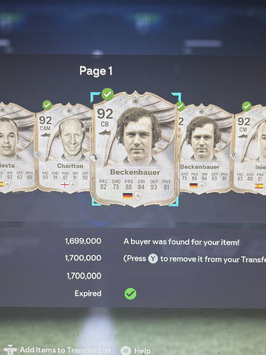 ImArny3's tweet photo. 2 x Befkenbauer Bought for 1.599m &amp; 1.554m in the panic 

Sold for - 1.7m &amp; 1.71m

Profit after tax - 86.5k made in an hour

Like &amp; Follow for some of you to win the Icon Guide 

#FC26 https://t.co/4TDnsN5EVH