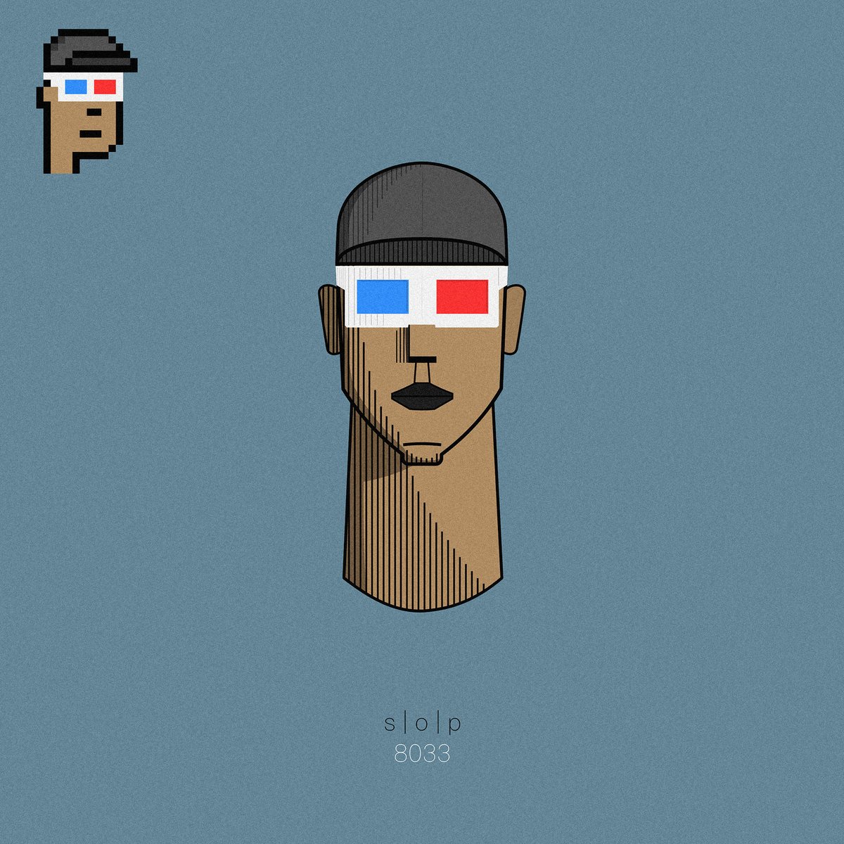 Honored to see my Punk (#8033) reimagined in this bold &amp; beautiful early-modernist style by <a href="/Gratwanderer_/">gratwanderer.eth</a> as part of the <a href="/shadesofpunks/">S | o | P</a> project - a creative homage to the pioneering spirit of <a href="/cryptopunksnfts/">CryptoPunks</a> 

Excited to see where you take this next. Huge thanks! 🙏