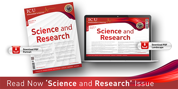 ICU_Management's tweet photo. HOT OFF THE PRESS: New edition ‘SCIENCE AND RESEARCH’ is live. Read now:
https://t.co/3jxIbvfMq0
Download: https://t.co/gc0ho0OiUu
https://t.co/rzVAwsJXDO
EiC: @jlvincen
Partners: @Abionic_EN AOP Health @BiomedicalNova CNSystems Mindray @HamiltonMedical @ISICEM @ESAIC_org https://t.co/1CAEFt7s1U