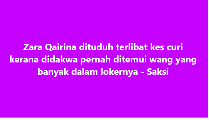 SinarOnline's tweet photo. Zara Qairina dituduh terlibat kes curi kerana didakwa pernah ditemui wang yang banyak dalam lokernya - Saksi

Saksi ke-22 yang juga kanak-kanak ke-13 memberitahu kepada Mahkamah Koroner Kota Kinabalu bahawa Allahyarhamah Zara Qairina Mahathir dituduh terlibat dalam kes curi kerana didakwa pernah ditemui wang yang banyak di dalam loker pelajar tersebut.

ARTIKEL: https://t.co/wE8HO3RUMM

#SinarHarian  #zaraqairina  #mahkamahkoroner