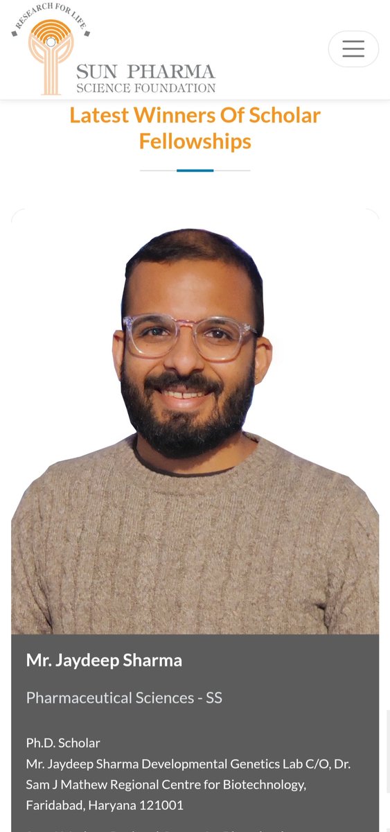 Jaydeep Sharma (@jaydeep_sharma_) on Twitter photo Delighted to share that I've been awarded the Sun Pharma Research Scholar Award 2025 <a href="/SunPharma_Live/">Sun Pharma</a> in Pharmaceutical Sciences. Heartfelt gratitude to my mentor, <a href="/SamMathew_RCB/">Sam Mathew</a> sir, for his unwavering support, exceptional mentorship, guidance and encouragement🙏🏽😇 Delighted to share that I've been awarded the Sun Pharma Research Scholar Award 2025 <a href="/SunPharma_Live/">Sun Pharma</a> in Pharmaceutical Sciences. Heartfelt gratitude to my mentor, <a href="/SamMathew_RCB/">Sam Mathew</a> sir, for his unwavering support, exceptional mentorship, guidance and encouragement🙏🏽😇