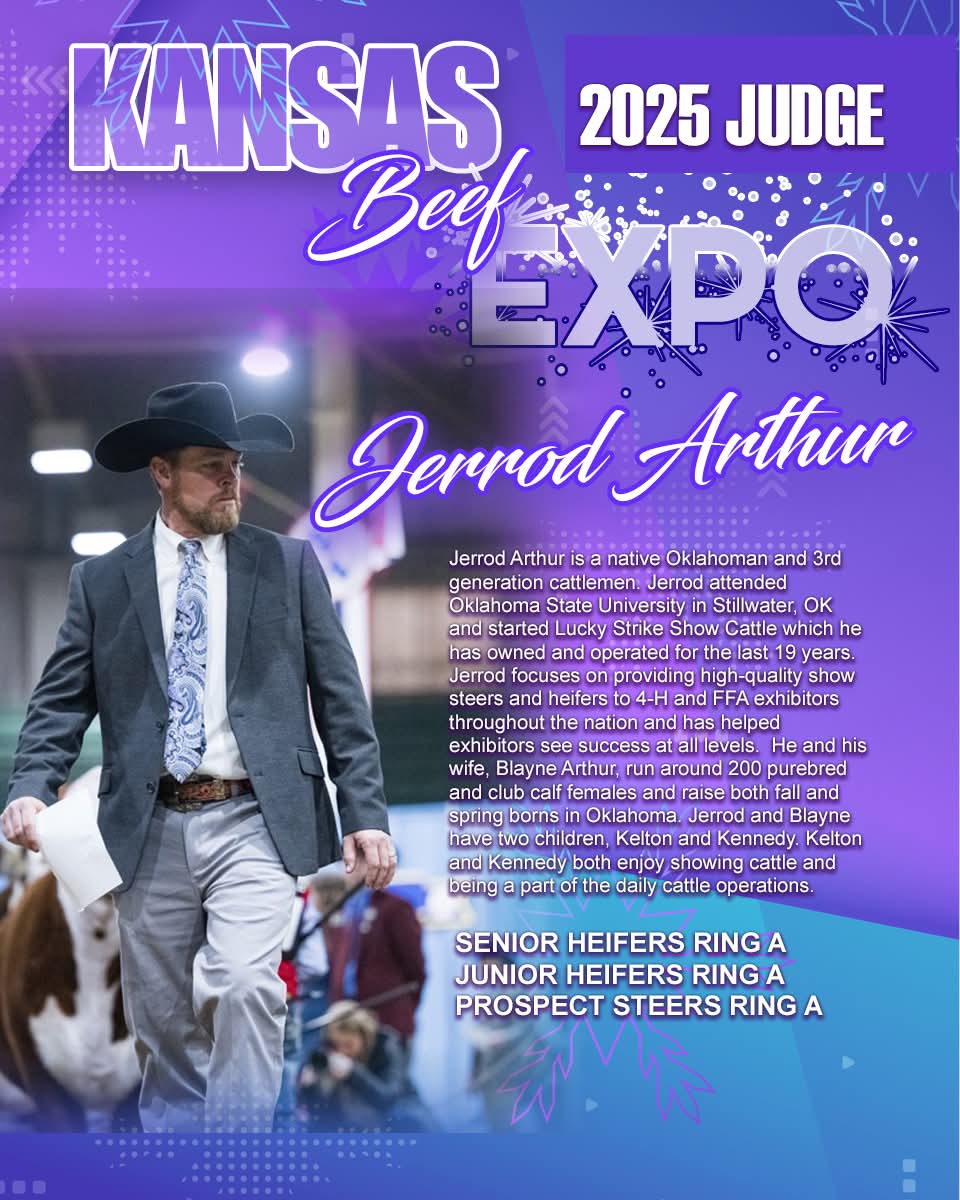 KansasBeefExpo's tweet photo. Welcome Jerrod Arthur to the Kansas Beef Expo! https://t.co/56vJ8ZCkQa