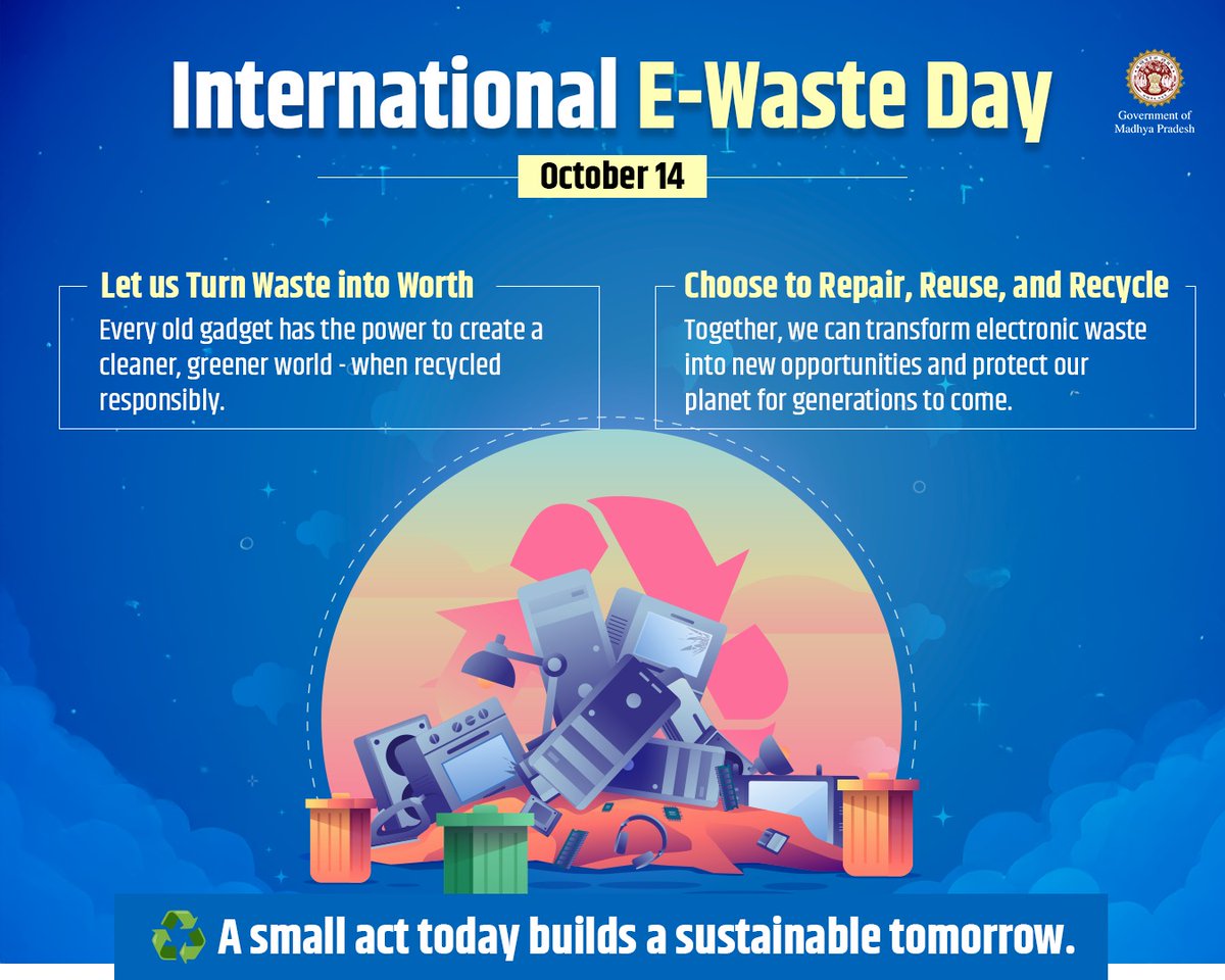 environment_mp's tweet image. International E-Waste Day - 14 October 

#Reuse #repair #Recycle 
#InternationalEWasteDay